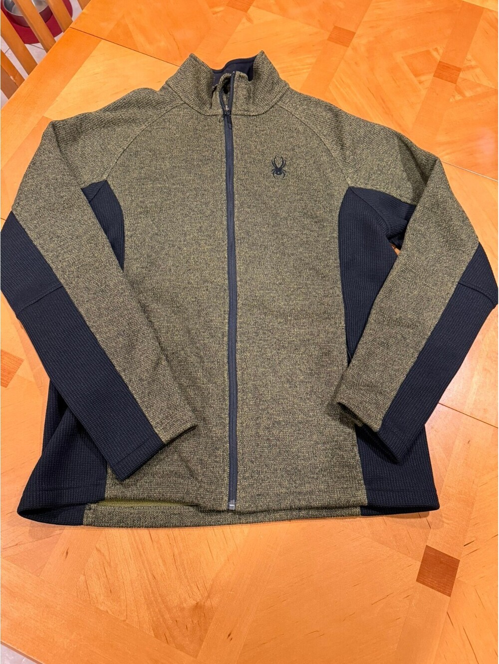 Spyder Core Sweater Jacket Men L Olive Black Full Zip Fleece Ski US Team - Picture 9 of 9